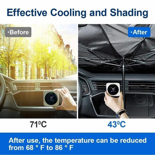 AutoBizarre Car Windshield Sunshade Umbrella - Auto Windshield Sun Shade Cover for Heat Insulation & UV Protection